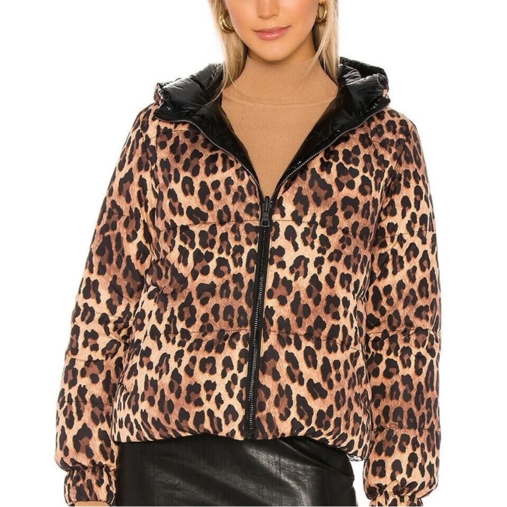 Alice and Olivia Durham Reversible Puffer Black Hoodie Jacket - Picture 6 of 16
